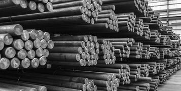 Rows,Of,Steel,Round,Bar,Storage,And,Stacking,In,The